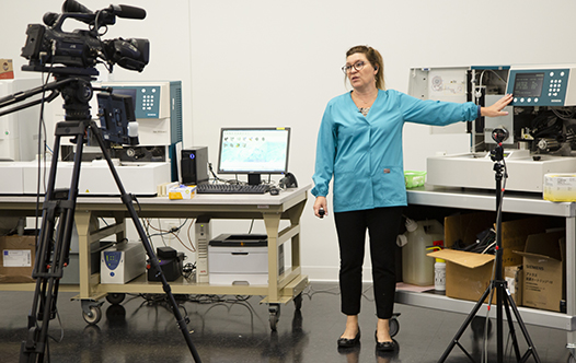 Instructor in studio